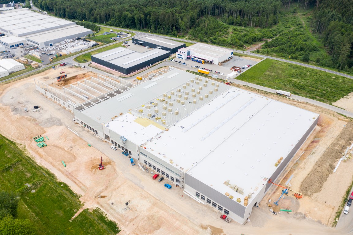 Weerts Logistikpark chantier Allemagne toiture industrielle